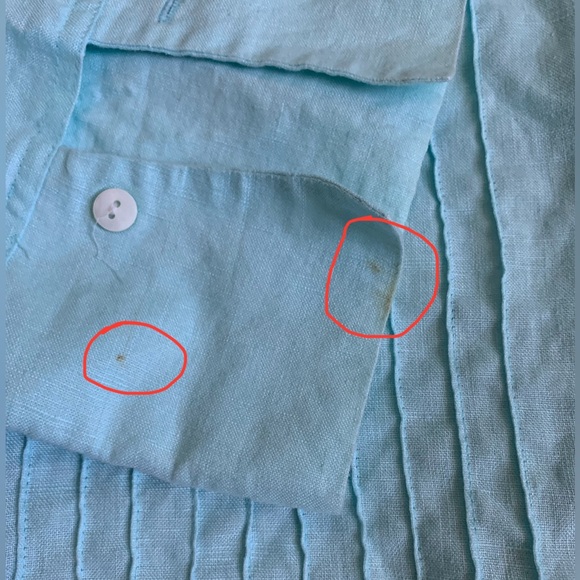 Tracy M Linen Blouse Turquoise Teal Blue XL Extra Large - Picture 10 of 12